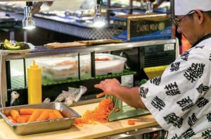 chef prepares sushi ingredients buffet hokkaido orlando kissimmee