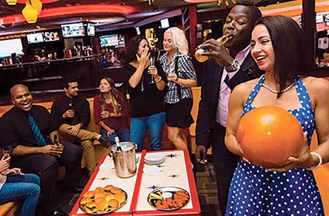 group having party bowling drinks kings dining entertainment orlando
