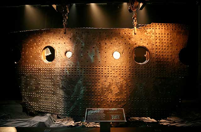 iron hull piece of ship titanic artifact exhibit orlando