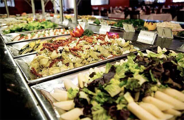 loaded buffet with gourmet pasta and salads at black fire brazilian steakhouse orlando