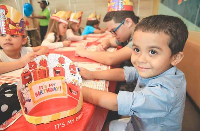 party room with kids celebrating birthday worlds largest entertainment mcdonalds