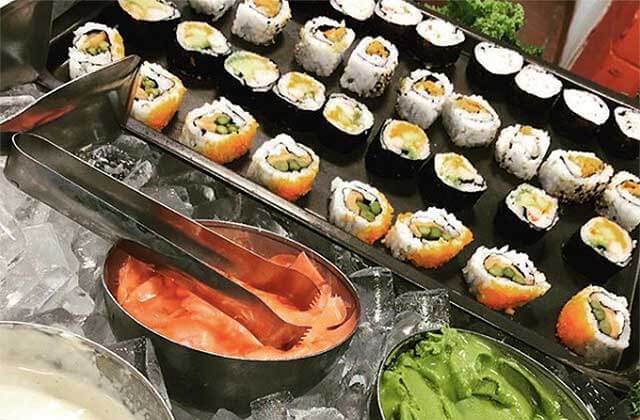 sushi roll assortment on ice buffet boston lobster feast orlando kissimmee