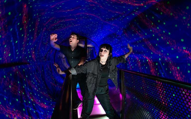 teens in gyroscopic tunnel at wonderworks orlando