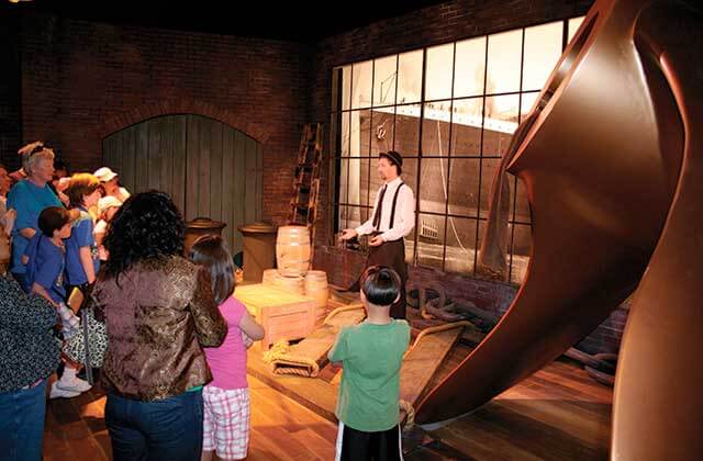 tour guide speaking to group titanic artifact exhibit orlando