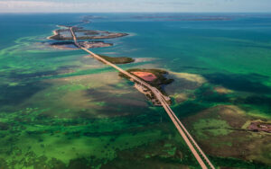 aerial view of seven mile bridge across the florida keys destination feature