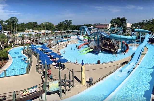 aerial view of water park at adventure landing shipwreck island waterpark