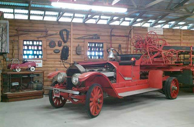 antique fire truck with tools at yesteryear village west palm beach