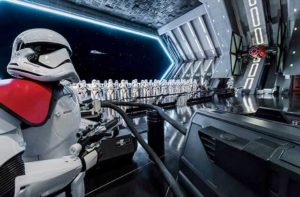 army of storm troopers in spaceship dock on star wars ride at disneys hollywood studios theme park orlando