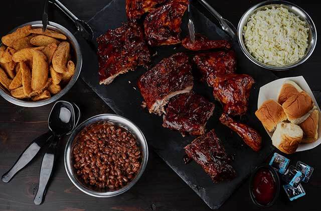 board of barbecue ribs with sides at jungle queen riverboats ft lauderdale