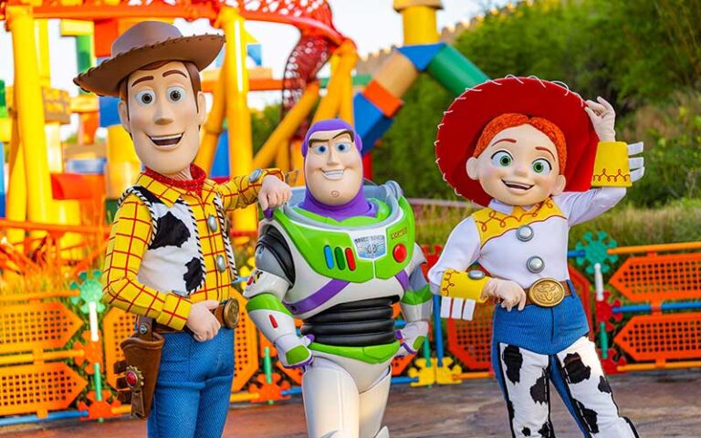 costumed characters of woody and friends toy story land at disneys hollywood studios walt disney world resort orlando