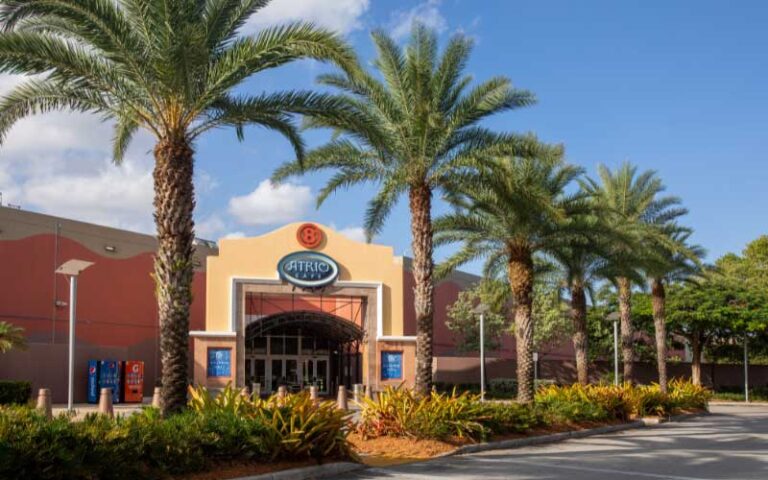 daytime exterior of food court entrance at dolphin mall miami