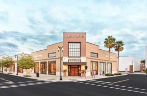 exterior corner of shopping center with west elm storefront at st johns town center jacksonville