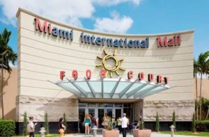 food court entrance with exterior parking at miami international mall florida