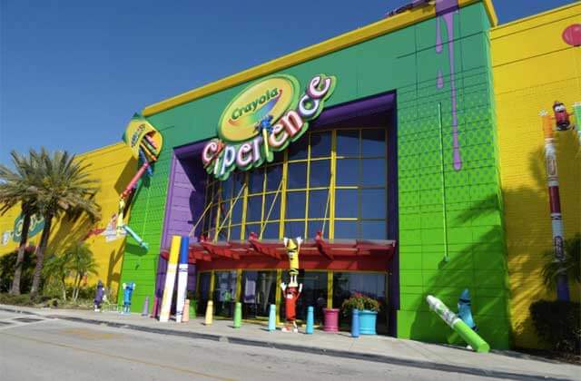 front outside entrance at the florida mall at crayola experience orlando