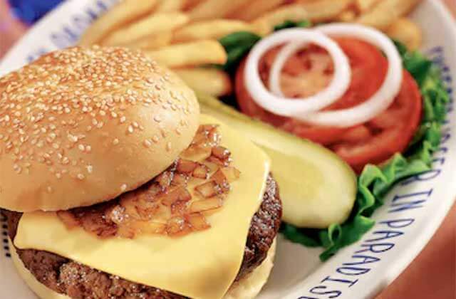 margaritaville cheeseburger in paradise entree at universal citywalk orlando