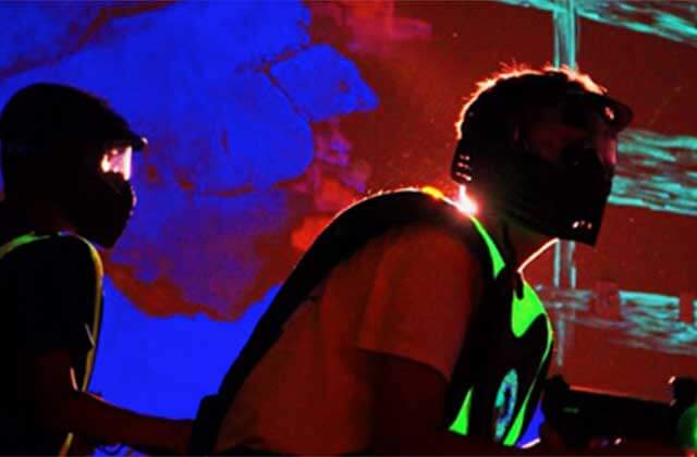 masked people playing laser tag at xtreme action park ft lauderdale