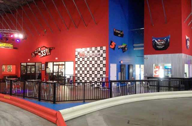 office and cafe area with nascar decor at k1 speed indoor kart racing orlando