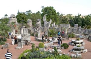 outdoor garden sculpture with exhibits at coral castle sculpture garden museum homestead