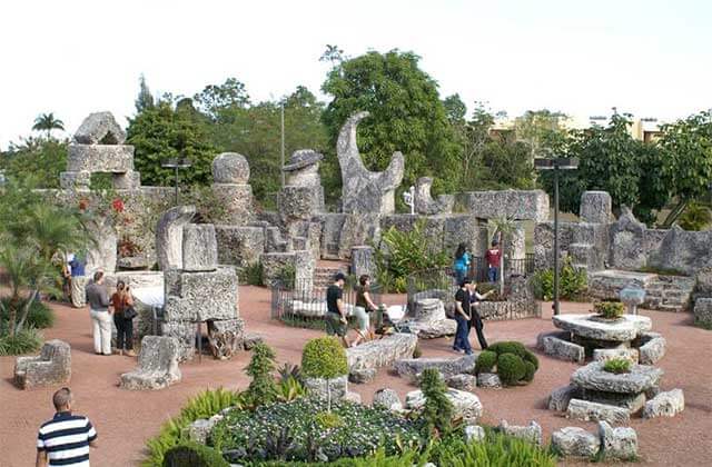 outdoor garden sculpture with exhibits at coral castle sculpture garden museum homestead