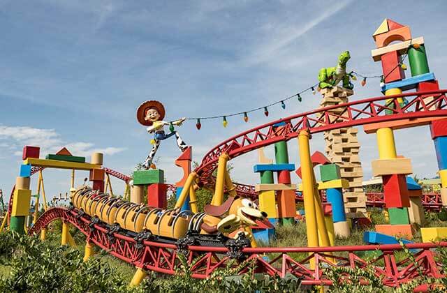 slinky dog roller coaster in toy story land at disneys hollywood studios theme park orlando