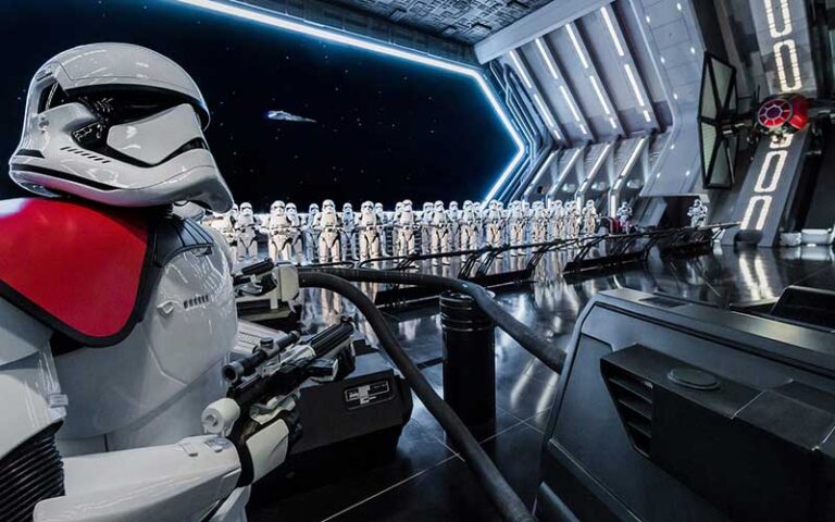 storm troopers on screen star wars rise of the resistance at disneys hollywood studios walt disney world resort orlando