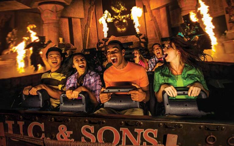 teens screaming on mummy ride at universal studios florida