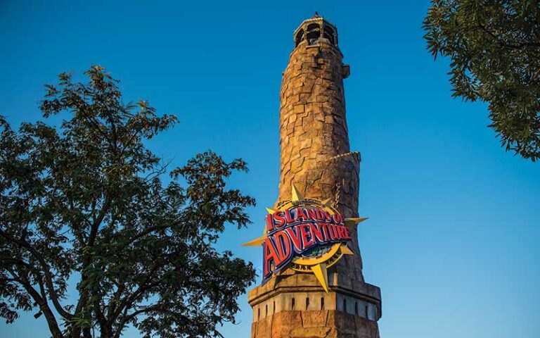 tower with trees at universal islands of adventure orlando