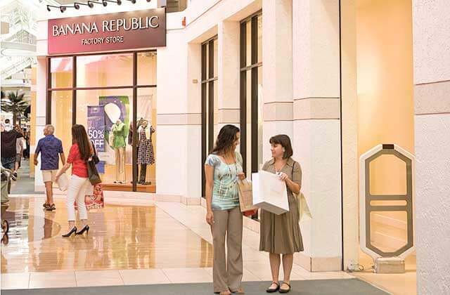 two ladies shopping at indoor stores at sawgrass mills mall sunrise florida