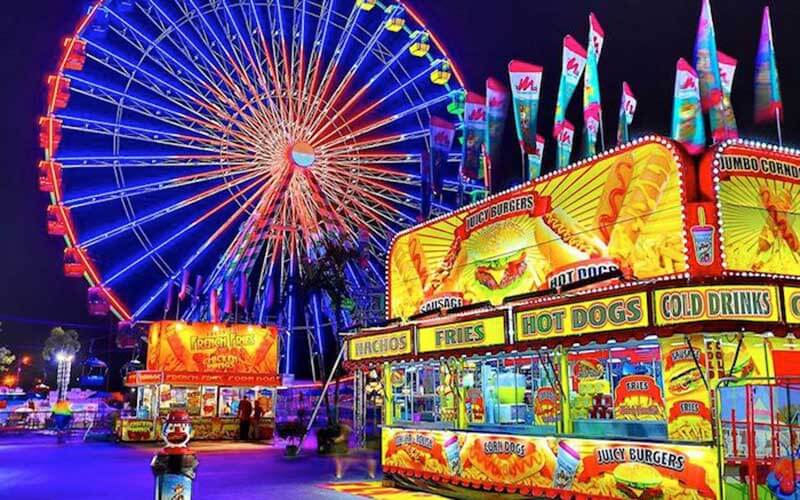 colorfully lighted fair rides at south florida fair from top events florida february post