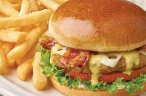 deluxe turkey burger with fries entree at friendlys restaurant orlando
