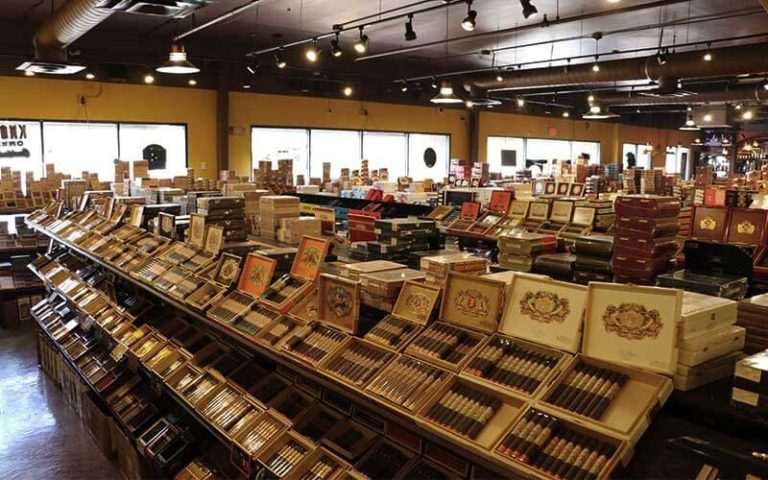 store with multiple rows of cigar selections at corona cigar orlando