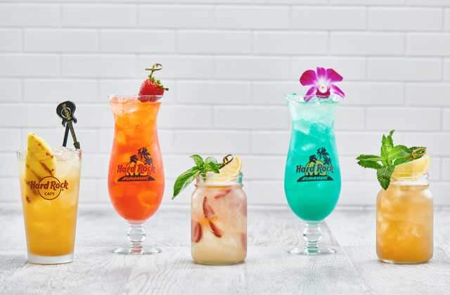 colorful tropical drinks at hard rock cafe florida