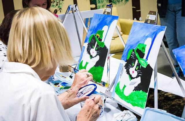 group painting cat art at orlando cat cafe clermont