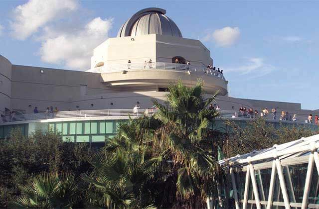 exterior building with observatory on top at orlando science center