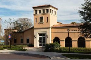 front exterior in daytime with trees at cornell fine arts museum at rollins college winter park