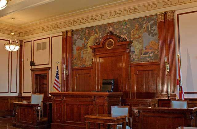 interior of historic courtroom exhibit at orange county regional history center orlando