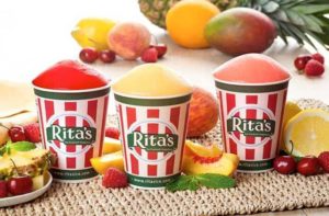 three fruit flavor ices with fresh fruits at ritas italian ice lake buena vista