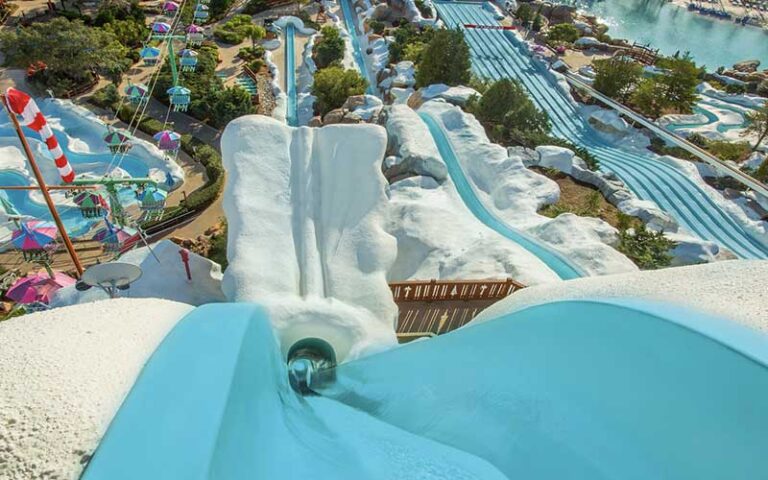 view from top of summit plummet at disneys blizzard beach walt disney world resort orlando