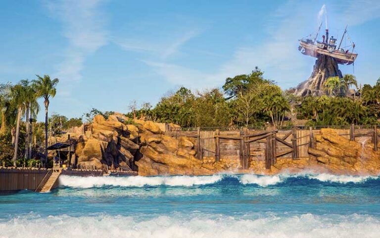 wave surf pool with boat stranded tower at disneys typhoon lagoon water park walt disney world resort orlando