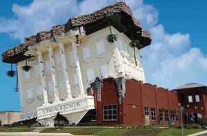 exterior of upside down building at wonderworks panama city