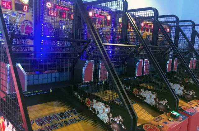 row of six basketball hoops shooter games at fun games arcade kissimmee