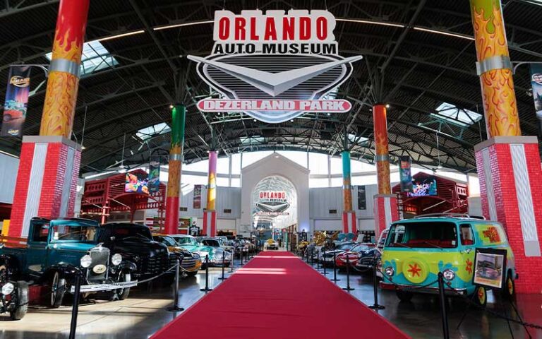 interior of museum with vehicles at orlando auto museum dezerland park orlando