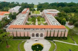 aerial view of estate building with inner courtyard garden at the ringling museum of art sarasota