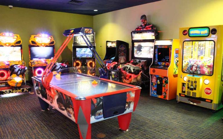 arcade with air hockey at rosen international
