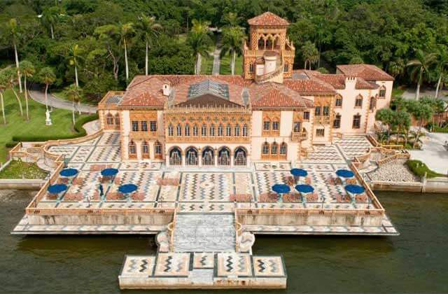 artistic spanish castle style house with waterfront patio seating at the ringling museum of art sarasota