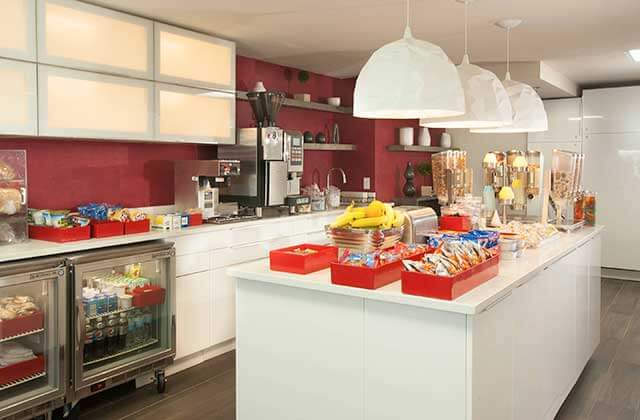 breakfast buffet kitchen area with fruit and cereal at delta hotels orlando lake buena vista