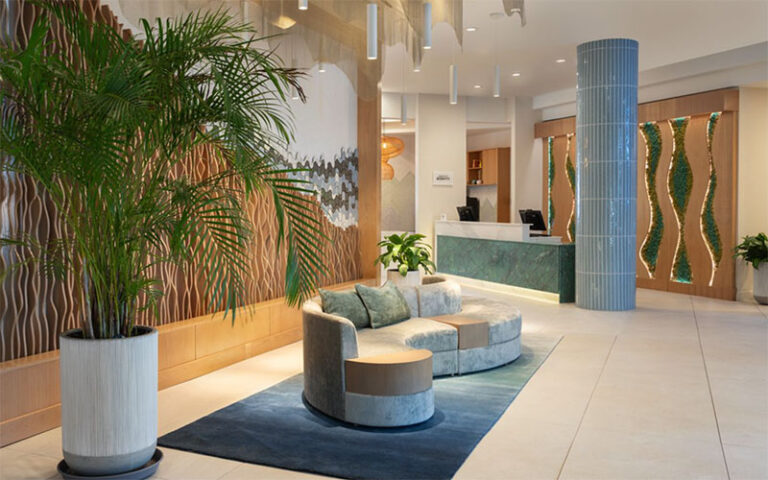 modern decor lounge with seating at delta hotels by marriott west palm beach