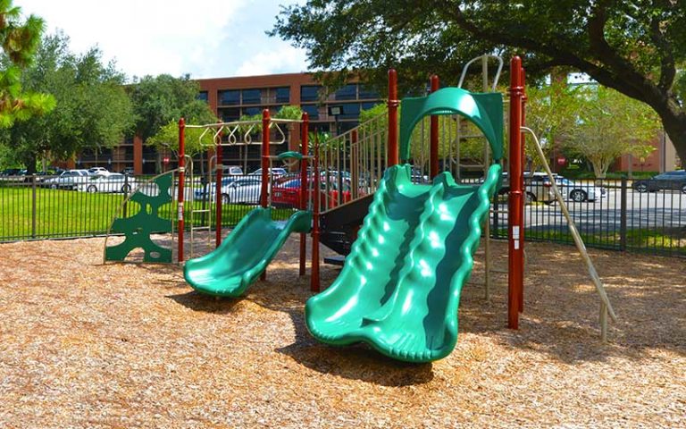 playground with green slides near hotel at rosen inn lake buena vista