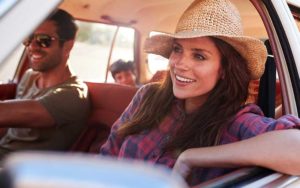 family relaxing in car during road trip for unplugging on your florida vacation on enjoy florida blog