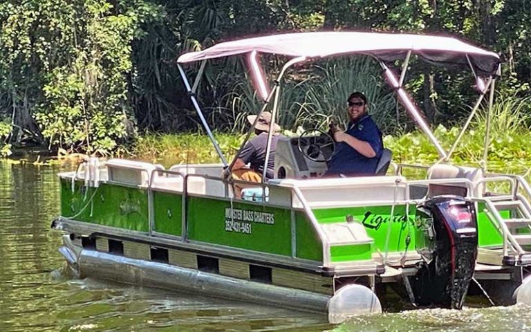 captain on fishing charter boat for monster bass fishing charters